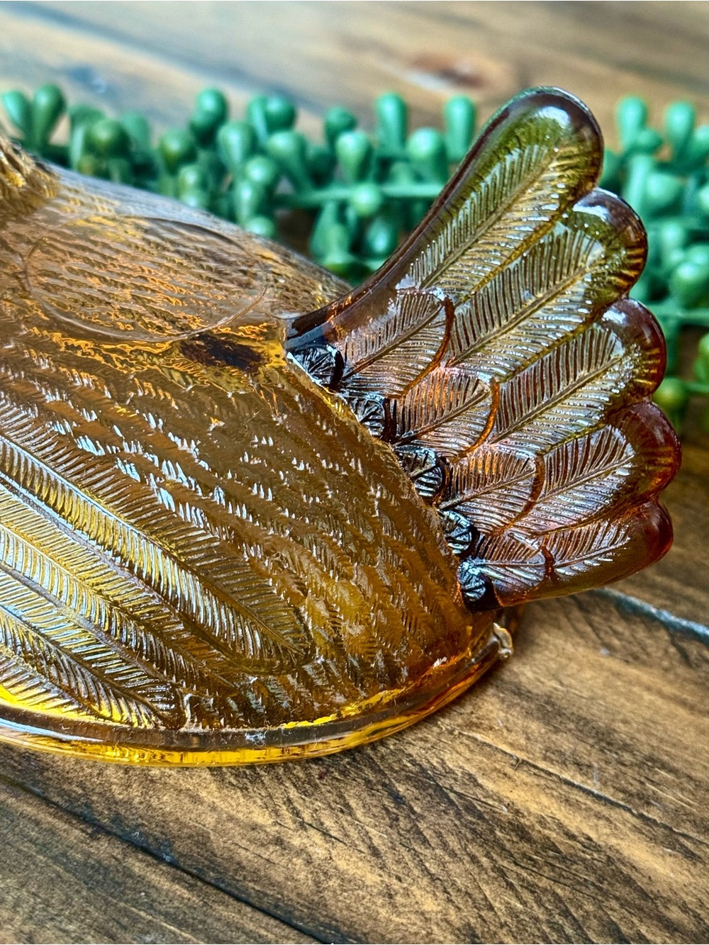 Vintage ⭐️ Indiana Amber Glass Hen on Nest Covered Dish - Picture 5 of 7
